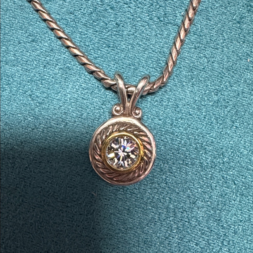 Elegant Brighton Silver Necklace with Gold Accents